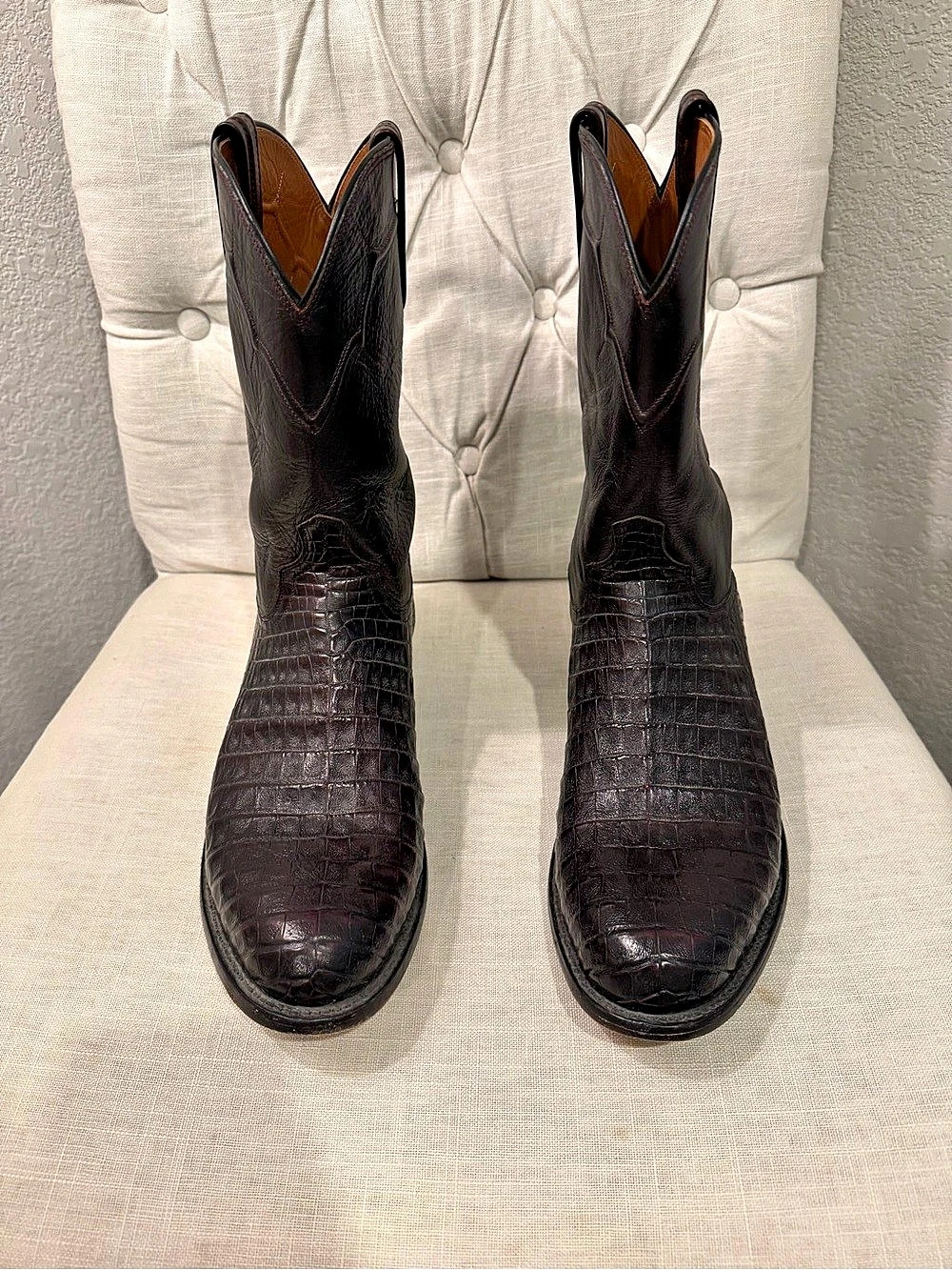 Lucchese Men’s Caiman Black Cherry Boots